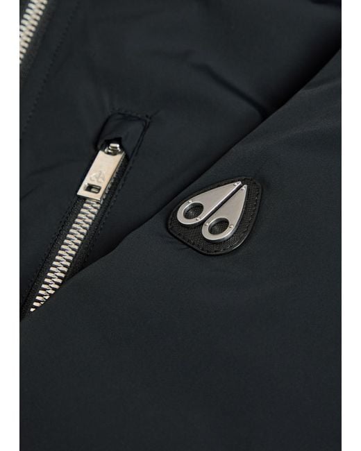 Moose Knuckles Black Northdale Hooded Shell Jacket for men