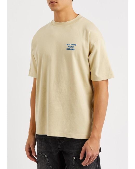 Drole de Monsieur Natural Nfpm Embroidered Cotton T-shirt for men