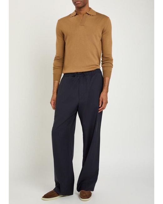Aurélien Brown Wool Polo Shirt for men