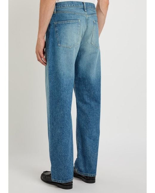 Ssstein Blue Relaxed Straight-Leg Jeans for men