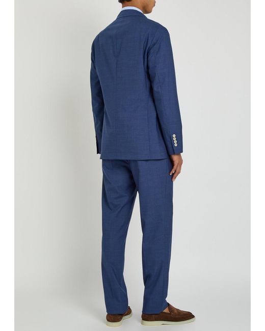Brunello Cucinelli Blue Wool Suit for men