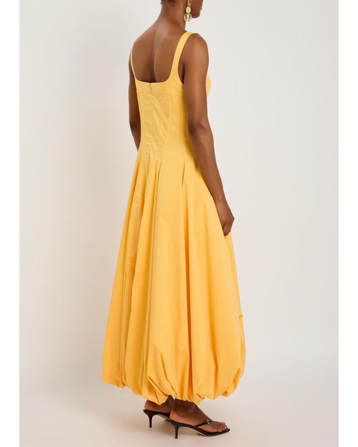 Jonathan Simkhai Yellow Hally Cotton-Blend Poplin Midi Dress