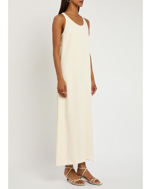 Totême White Scoop-Neck Woven Midi Dress