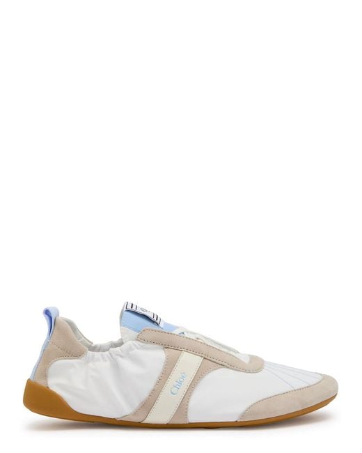 Chloé White Kick Panelled Nylon Sneakers
