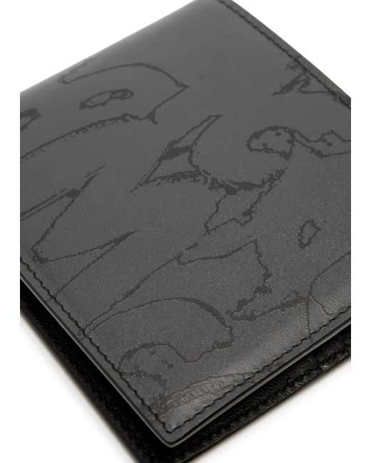 Alexander McQueen Black Logo-print Leather Wallet for men