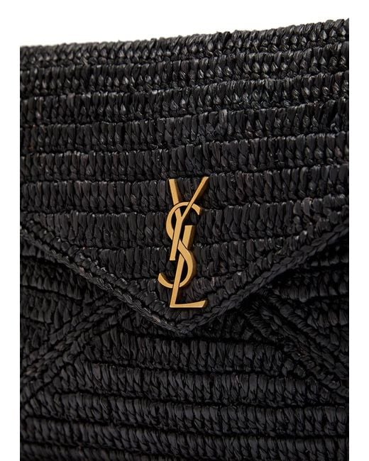 Saint Laurent Black Envelope Suede Pouch