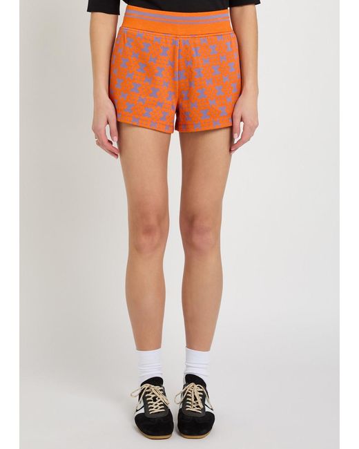 Dries Van Noten Orange Hegga Patterned Knit Shorts
