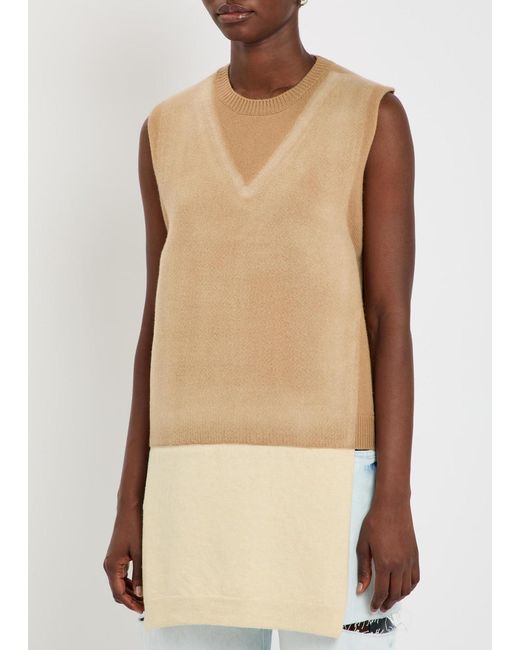 Maison Margiela Natural Fuse Colour-Blocked Wool Vest