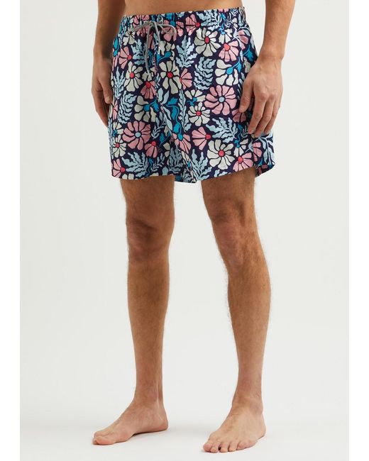 Boardies Blue Mellow Printed Shell Swim Shorts for men