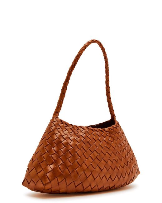 Dragon Diffusion Brown Rosanna Woven Leather Shoulder Bag