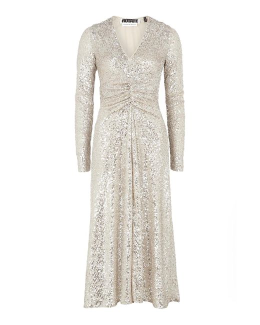 rotate birger christensen silver dress