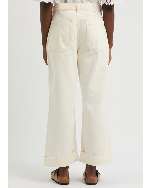 Free People Natural Palmer Wide-Leg Jeans