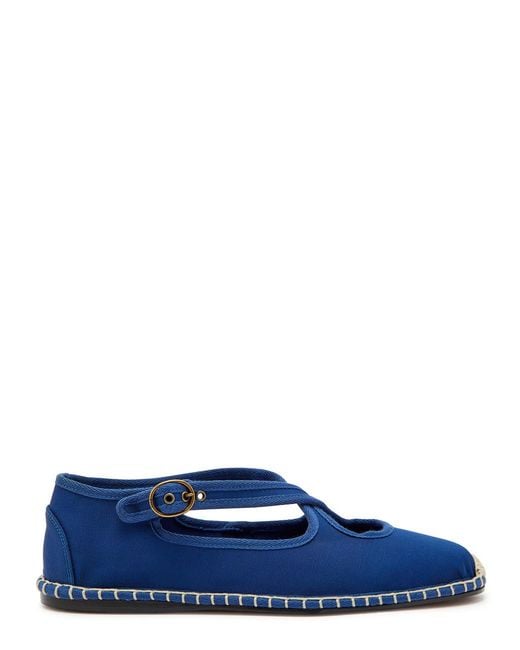 Polo Ralph Lauren Blue Cross-Over Grosgrain Espadrille Mary Jane Flats