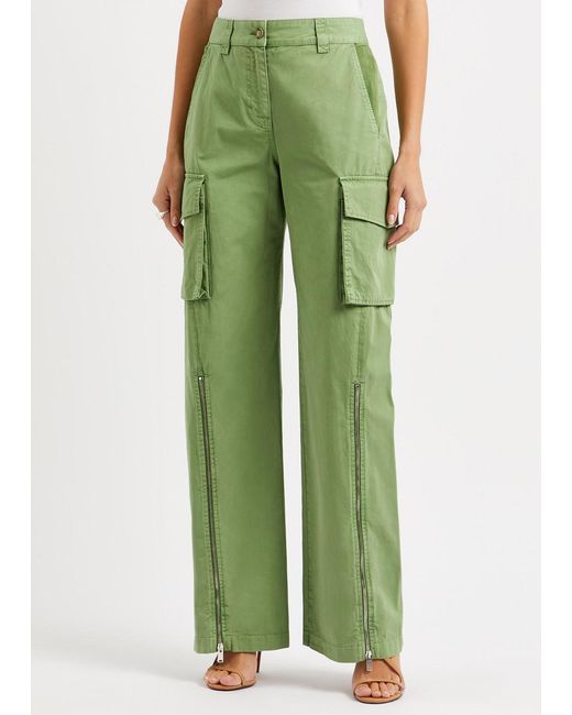 Stella McCartney Green Cotton Canvas Cargo Trousers