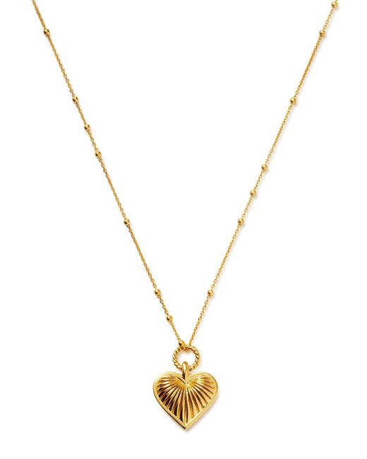 Missoma Metallic Ridge Heart 18kt -plated Necklace