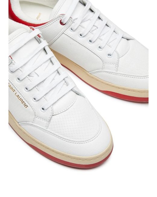 Saint Laurent White Sl61 Panelled Leather Sneakers for men