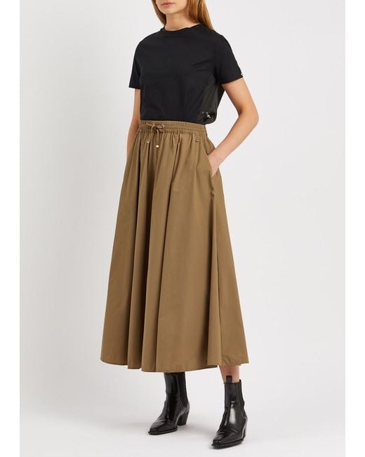 Herno Natural Nylon Pleated Maxi Skirt