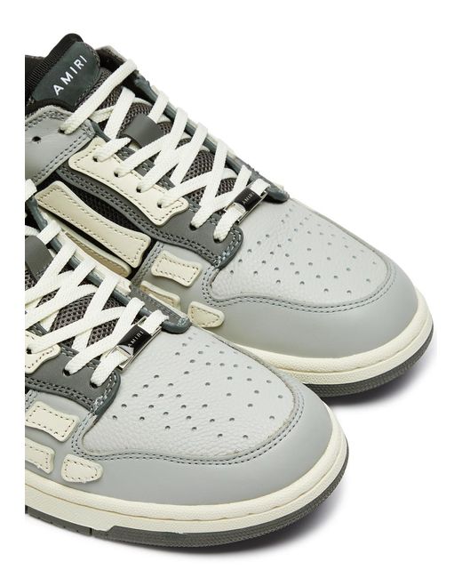 Amiri White Skel Panelled Leather Sneakers for men