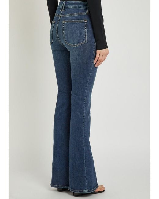 GOOD AMERICAN Blue Good Legs Skinny Flared-Leg Jeans