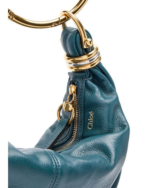 Chloé Blue Bracelet Grained Leather Top Handle Bag