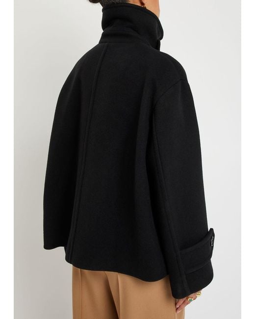 Chloé Black Double-Breasted Wool-Blend Jacket