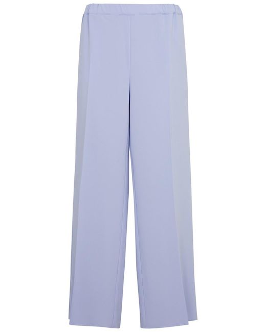 Marina Rinaldi Blue Lecce Cropped Wide-leg Trousers
