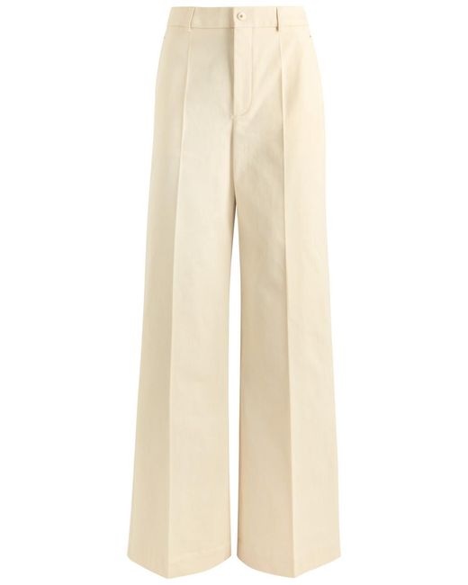 Moncler Natural Wide-Leg Twill Trousers