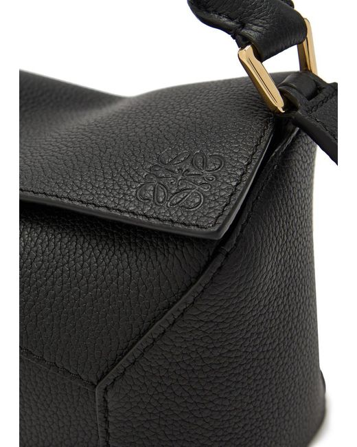 Loewe Black Puzzle Edge Mini Grained Leather Top Handle Bag