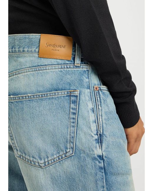 Saint Laurent Blue Straight-Leg Jeans for men