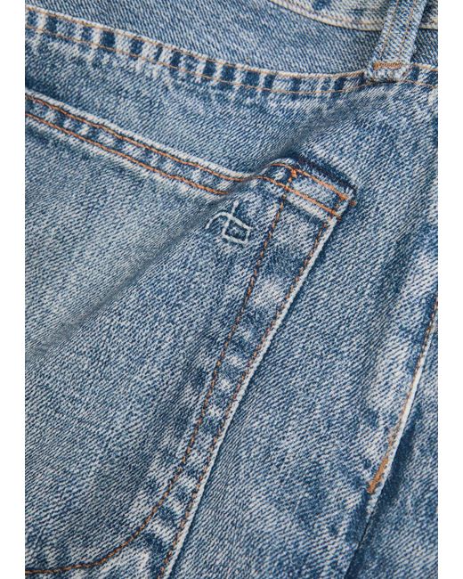 Rag & Bone Blue Miramar Ponte Printed Stretch-Jersey Mini Skirt