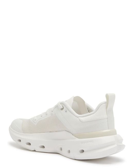 On Shoes White Cloudpulse Next Panelled Mesh-Knit Sneakers for men