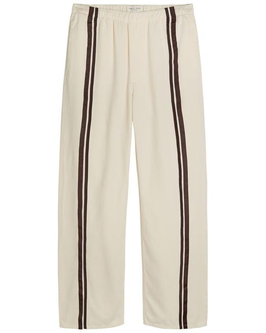 Rag & Bone Natural Logan Striped Cotton-Blend Track Pants