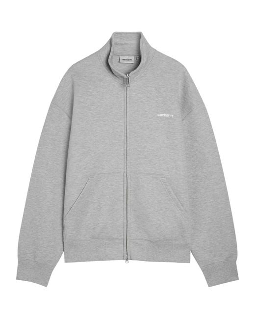 Carhartt Gray Alda Logo-Embroidery Cotton-Blend Sweatshirt for men