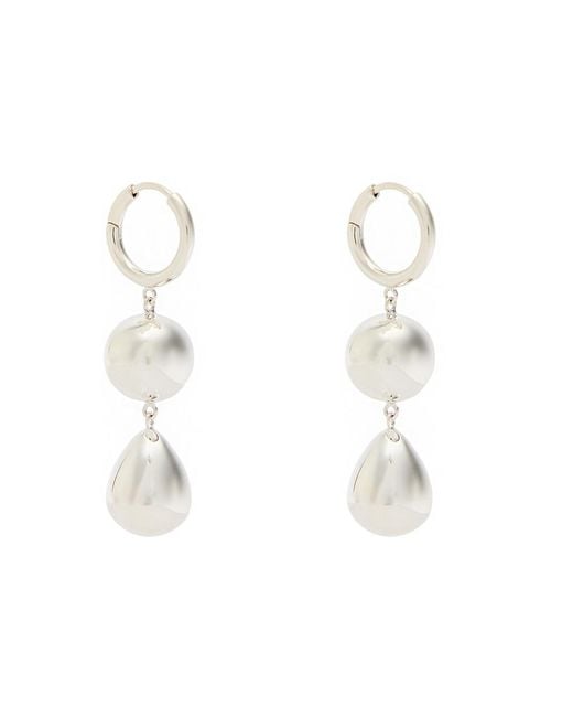 LIE STUDIO White The Catherine Sterling Hoop Earrings