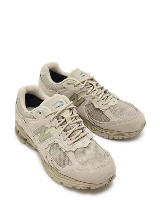 New Balance White 2002R Panelled Suede And Mesh-Knit Sneakers