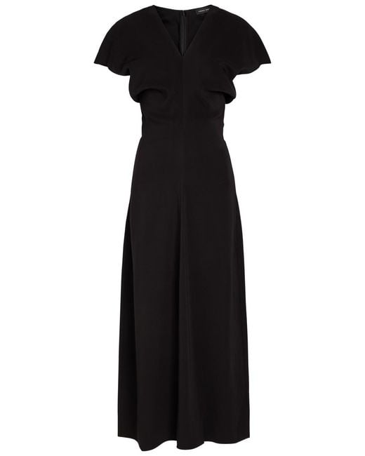Anine Bing Black Zadig Stretch-Crepe Midi Dress
