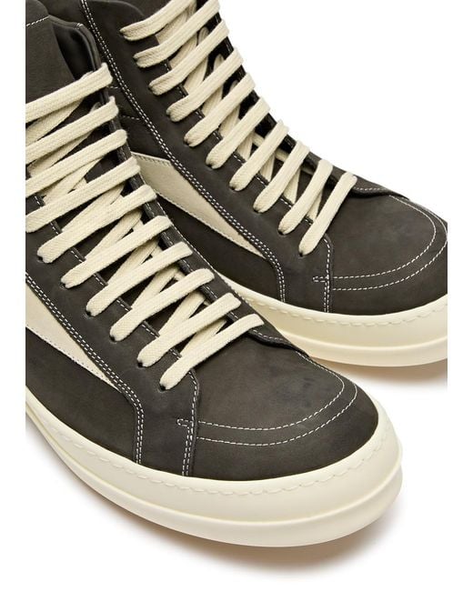 Rick Owens Gray Vintage Panelled Nubuck Hi-Top Sneakers for men