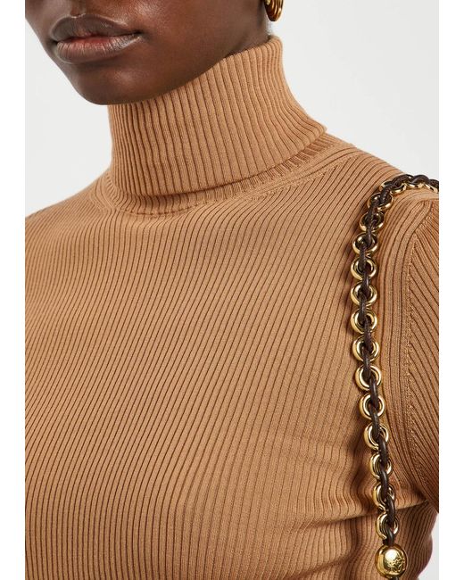 Moncler Brown Logo Wool Top