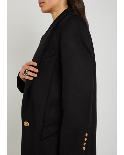 Balmain Black Wool And Cashmere-Blend Coat