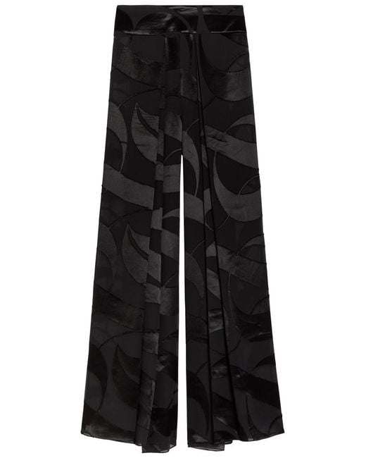 Delos Black Cybelle Devoré Georgette Trousers