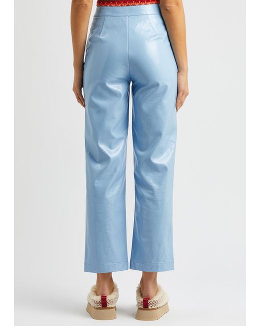 Kitri Blue Janice Vinyl Trousers