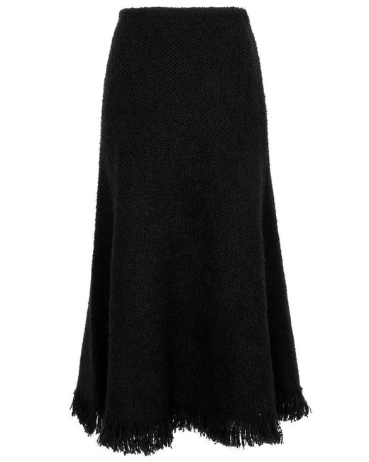 Chloé Black Bouclé Tweed Maxi Skirt
