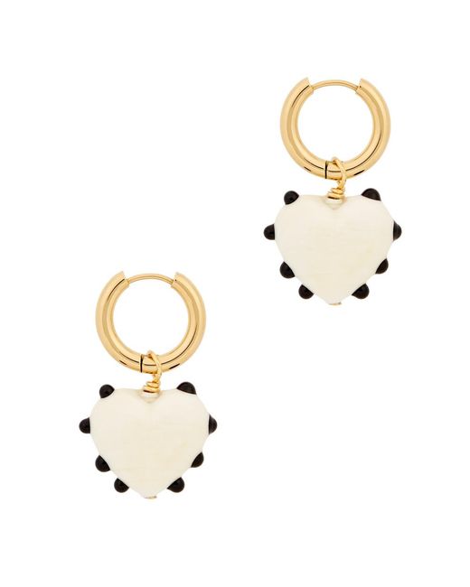 SANDRALEXANDRA White Milagros 18kt Gold-plated Hoop Earrings
