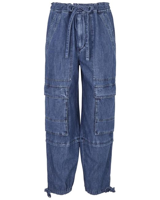 Isabel Marant Blue Ivy Tapered-Leg Cargo Jeans