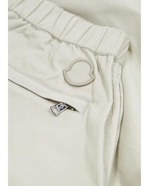 Moncler White Tapered Corduroy Trousers for men