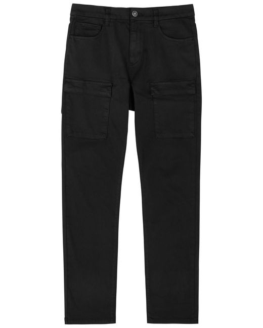 PAIGE Black Maddox Slim-leg Cargo Jeans for men