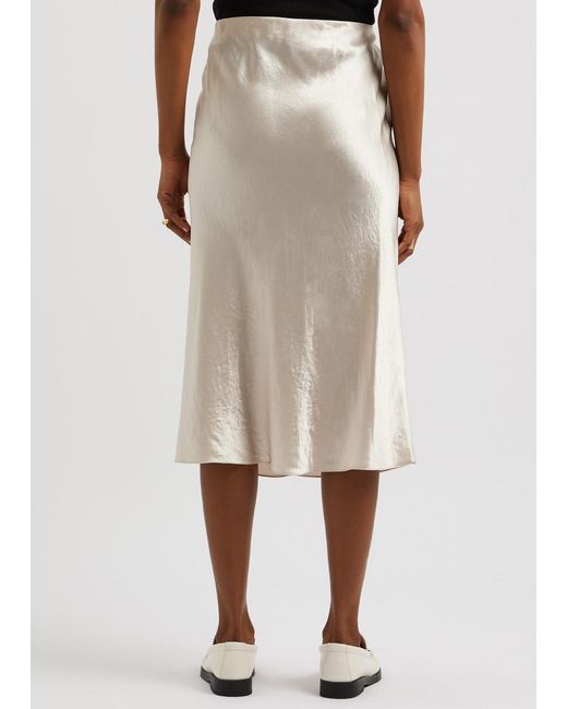 Vince Natural Hammered Satin Skirt