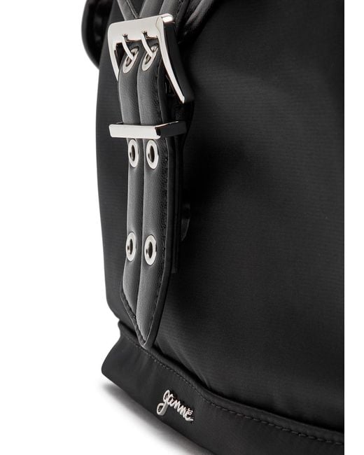 Ganni Black Bucky Nylon Backpack
