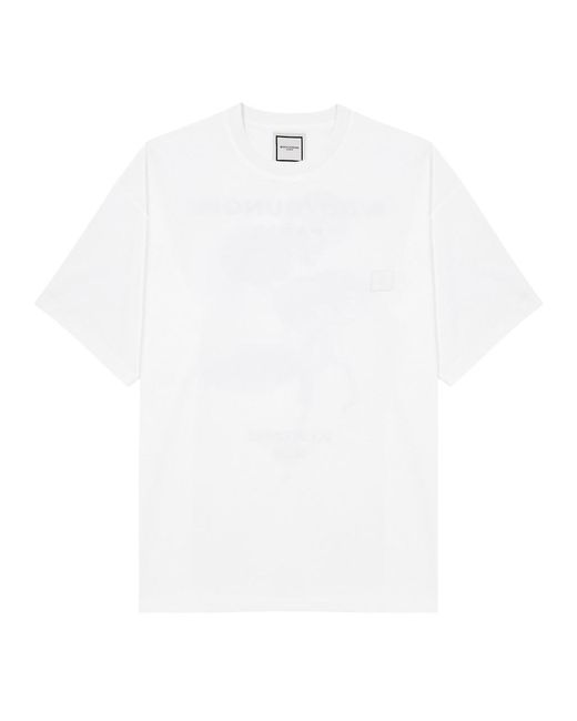 Wooyoungmi White Logo Printed Cotton T-Shirt for men