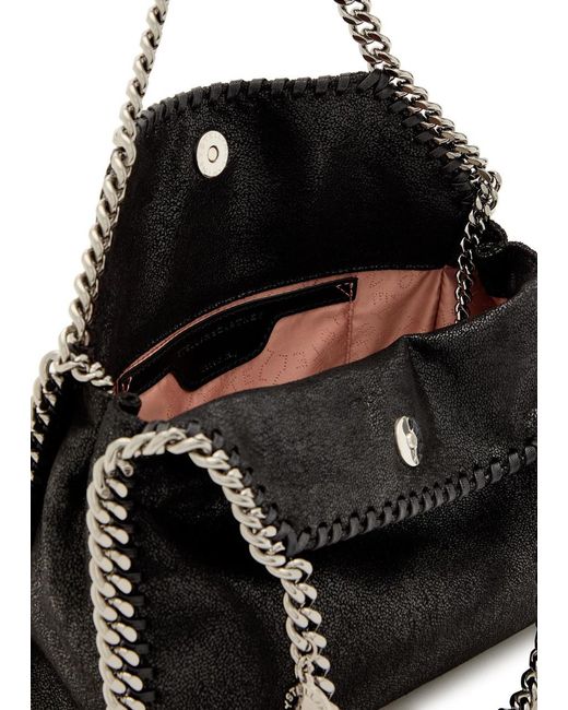 Stella McCartney Black Falabella Mini Faux Suede Tote Bag